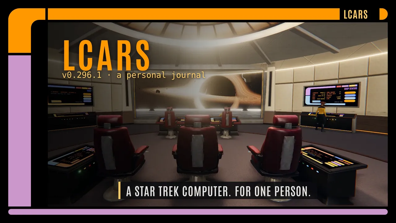 LCARS, a Star Trek computer for one person: the bridge