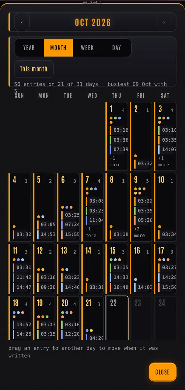 The month calendar